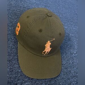 Polo by Ralph Lauren Dark Green Cap with Orange Logo